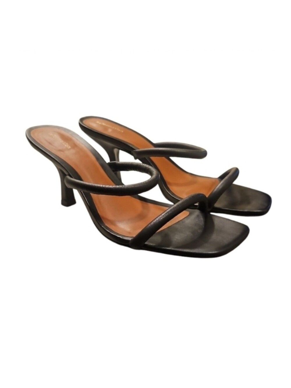 REFORMATION | Giada High Heeled Black Leather Sandal in Size US 9